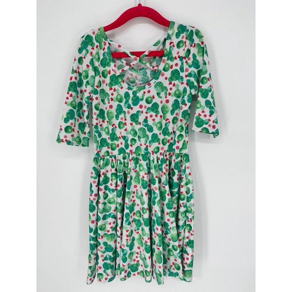 Dotdotsmile Ballerina Dress Size 5/6 Green Cactus with Red Flowers Print NWT - Picture 5 of 6
